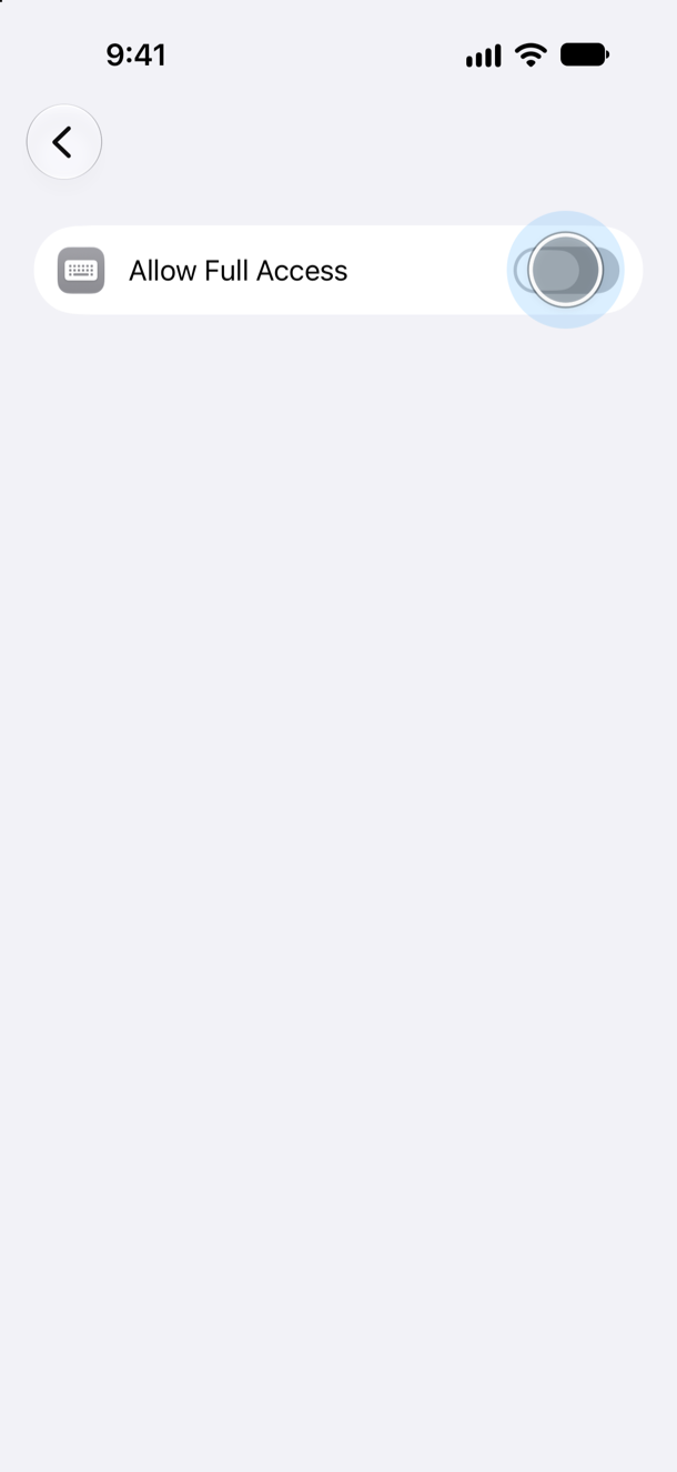 ClipboardKeyboard install step 5: Allow Full Access