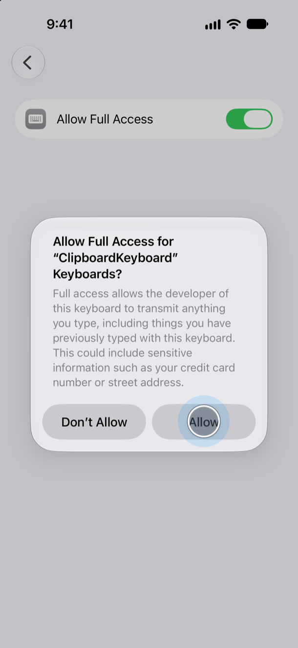 ClipboardKeyboard install step 6: Confirm
