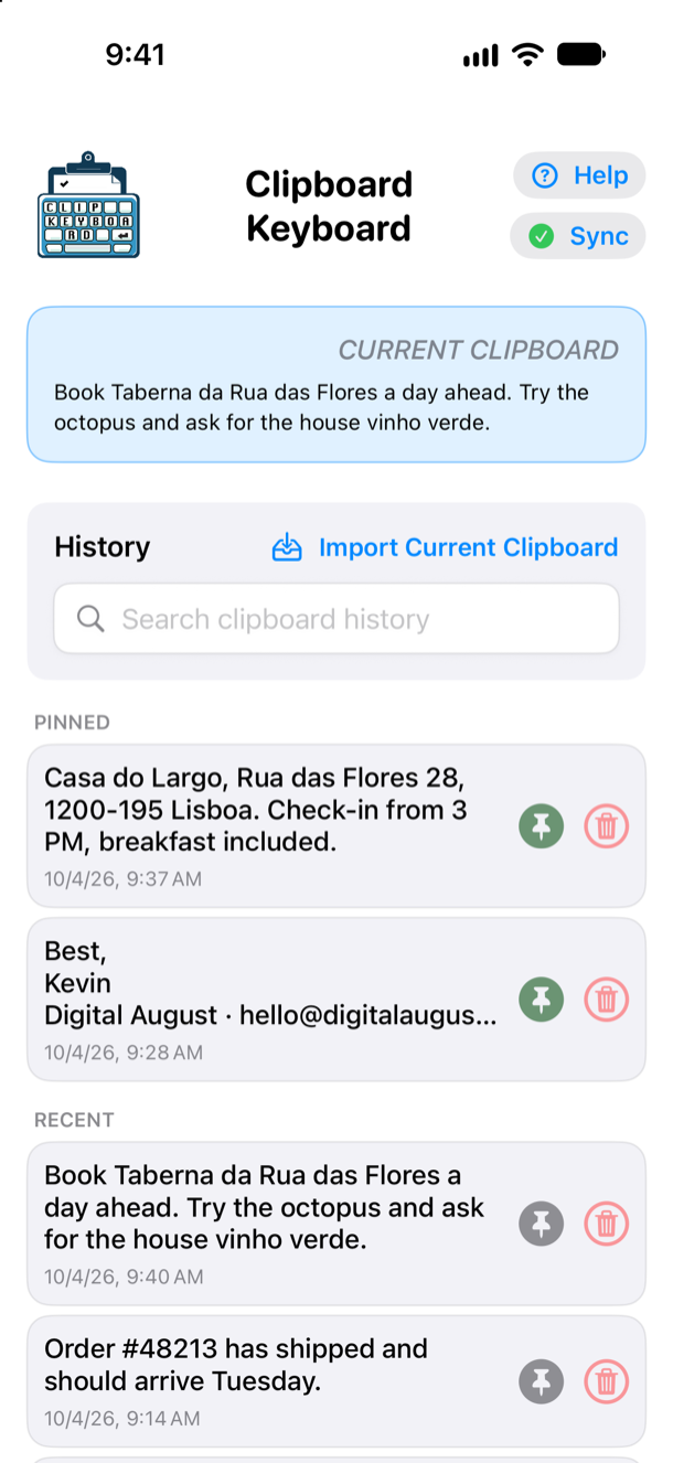 ClipboardKeyboard: Home, light