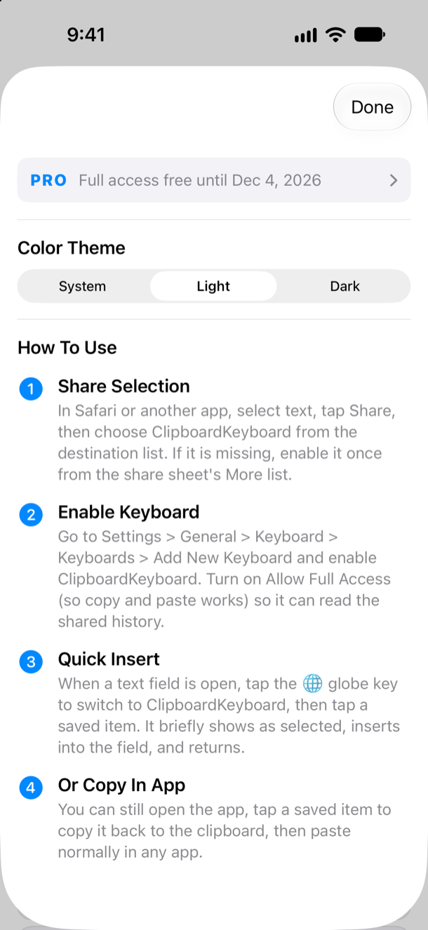 ClipboardKeyboard: How to use