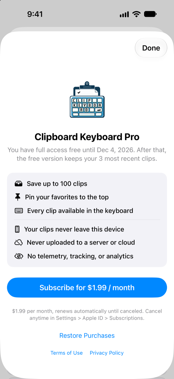 ClipboardKeyboard: ClipboardKeyboard Pro