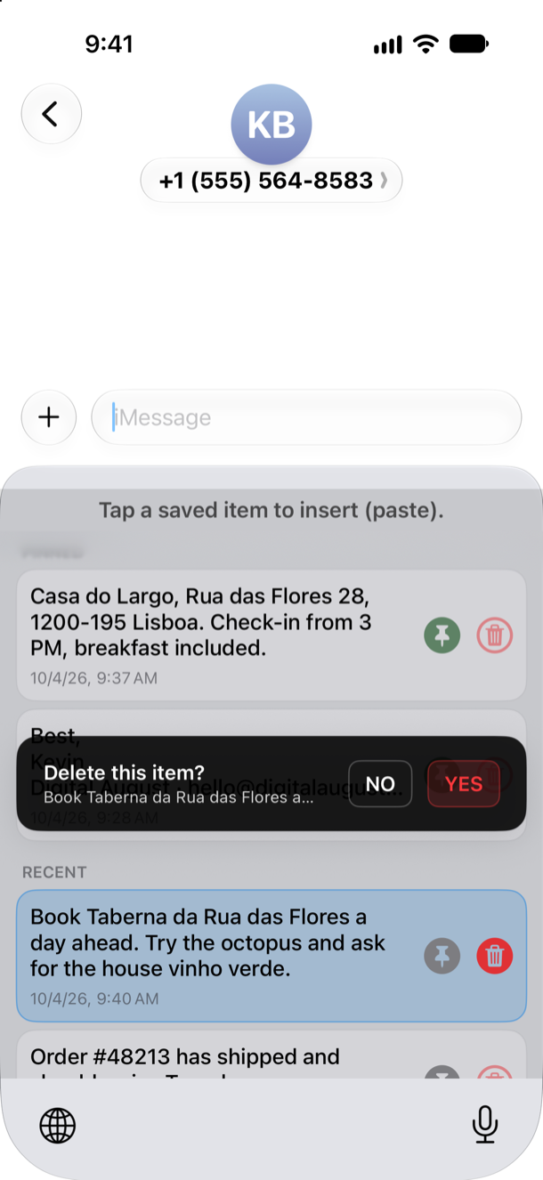 ClipboardKeyboard: Delete a clip